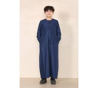 Thobez Boy's Thobe Emirati Islamic Clothing String Tassel in Navy | Size: 8-9 Years Thobez Navy 8-9 Years