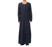 Thobez Boy's Thobe Emirati Omani Jubba Islamic Clothing Muslim Kaftan Eid Robe Arab Gold Embroidery - Navy 50