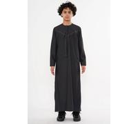 Thobez Boy's Thobe Emirati Omani Jubba Islamic Dress Muslim Kaftan Eid Robe in Charcoal | Size: 10-11 Years Thobez Charcoal 10-11 Years