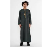 Thobez Boy's Thobe Emirati Omani Jubba Islamic Muslim Kaftan Tassel Embroidery in Green | Size: 10-11 Years Thobez Green 10-11 Years