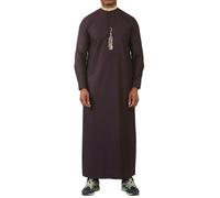 Thobez ED-200 - Men's Nehru Round Collar Embroidery Thobe - 56 - Purple