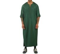 Thobez GG002 - Men's Moroccan Thobe Short Sleeve Gandoura - Green - 60
