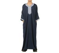 Thobez HM61 - Boys Moroccan Thobe Short Sleeve Embroidery Gandoura - 32