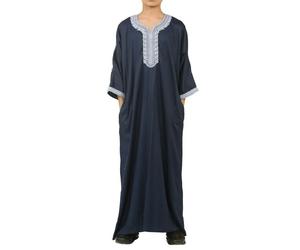 Thobez HM61 - Boys Moroccan Thobe Short Sleeve Embroidery Gandoura - 40