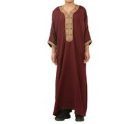 Thobez HM63 - Boys Moroccan Thobe Short Sleeve Embroidery Gandoura - 36