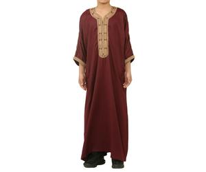 Thobez HM63 - Boys Moroccan Thobe Short Sleeve Embroidery Gandoura - 38