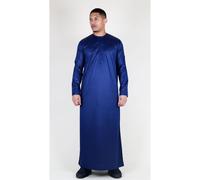 Thobez Men's Satin Emirati Thobe Islamic Clothing in Navy | Size: 54R Thobez Navy 54R