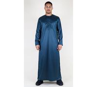 Thobez Men's Satin Emirati Thobe Islamic Clothing in Olive | Size: 60R Thobez Olive 60R