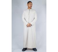 Thobez Men's Thobe Emirati Islamic Clothing String Tassel in Beige | Size: 52R Thobez Beige 52R
