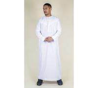 Thobez Men's Thobe Emirati Islamic Clothing String Tassel in White | Size: 60S Thobez White 60S