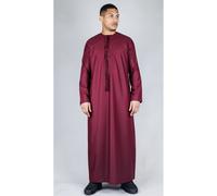 Thobez Men's Thobe Emirati Islamic Clothing String Tassel in Wine | Size: 58R Thobez Wine 58R