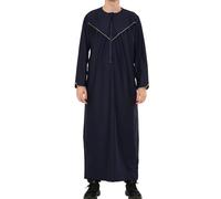Thobez Men's Thobe Emirati Omani Jubba Luxurious Islamic Clothing Muslim Kaftan Eid Robe Arab Gold Embroidery