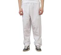 Thobez Men's White Comfort Thobe Trousers Pants Lounge Elasticated Zip Pockets Premium Quality - White M