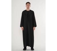 Thobez Men's Zip Eid Thobe Emirati Omani Jubba Islamic Bobble Button Muslim Kaftan in Black | Size: 56R Thobez Black 56R