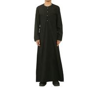 Thobez OE-300 - Boy's Emirati Omani Thobe Gold Embroidery - 46 - Black