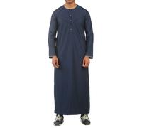 Thobez OE-300 - Men's Emirati Omani Thobe Gold Embroidery - Navy - 60