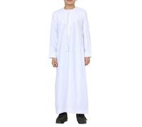 Thobez TT-001 - Boy's Emirati Thobe Islamic Clothing String Tassel - White - 32
