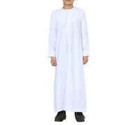 Thobez TT-001 - Boy's Emirati Thobe Islamic Clothing String Tassel - White - 34
