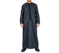 Thobez TT-001 - Men's Emirati Thobe Islamic Clothing String Tassel - Black - 52 - Regular