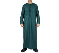 Thobez TT-001 - Men's Emirati Thobe Islamic Clothing String Tassel - Olive - 58 - Slim