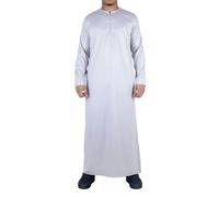 Thobez TT-002 - Men's Satin Emirati Thobe Islamic Clothing - Beige - 58 - Slim