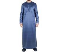 Thobez TT-002 - Men's Satin Emirati Thobe Islamic Clothing - Charcoal - 58 - Regular