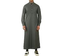 Thobez TT-004 - Men's Saudi Emirati Thobe Classic Shirt Collar - 54 - Olive