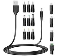 Tholire USB to 5V DC Power Cable - 1.5M Universal 5V USB to DC Barrel Jack Adapter for Routers, Speakers, LED Strip Lights - Compatible with Power Banks, Chargers, Home Electronics, Smart Devices