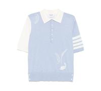 Thom Browne 4-Bar stripe cotton polo shirt - Blue 0-3-4-5