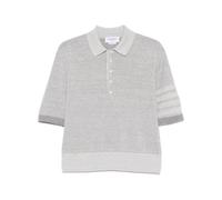 Thom Browne 4-Bar stripe cotton polo shirt - Grey 00-0-2