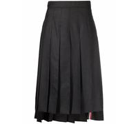 Thom Browne DARK GREY SUPER 120's TWILL BELOW KNEE PLEATED SKIRT 34-36-40-48