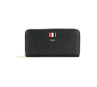 Thom Browne grosgrain-tab leather continental wallet - Black One Size