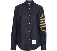 Thom Browne snake 4-Bar denim shirt - Blue 42