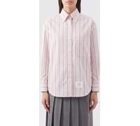 THOM BROWNE Striped Cotton Button-Down Collar Shirt - Size: 38 - female