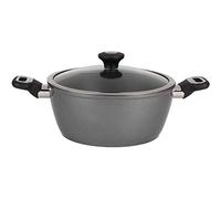 Thomas 1406204 Titanium Casserole Pan with Glass Lid, 26 cm, 5 L, Grey