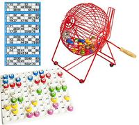 Thomas & Anca Club Supplies Ltd Bingo Cage, Check-tray & Balls 9" Metal Durable Cage with Balls and Tray comes with Free Tickets