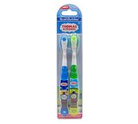 Thomas and Friends Kids Toothbrush Twin Pack - Manual Toothbrushes for Toddlers & Children Ages 3+ - Soft Bristles - Green & Blue - Character Toothbrush for Boys & Girls