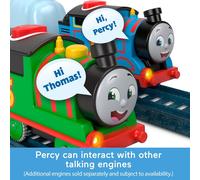 Thomas & Friends Motorized Toy Train Talking Percy Battery-Powered Engine with Sounds & Phrases for Preschool Kids 3+ Years, UK English Version, HWY32