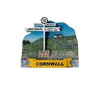 Thomas Benacci Cornwall Land's End Signpost Fridge Magnet - Distances to John O'Groats Isles of Scilly Longships Lighthouse New York London Australia - UK British English Cornish Souvenir
