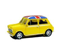 Thomas Benacci Mini Cooper Model with Pull Back Go Action Die Cast Union Jack Model Toy Car Souvenir Gift (Yellow)