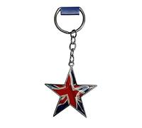 Thomas Benacci Union Jack Star Keychain - Metal and Enamel/Red White and Blue/British Flag Keyring Souvenir from London England UK