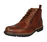 Thomas Blunt Mens Thomas Blunt Brogue Lace Up Casual Smart Ankle Boots A3R079 - Tan - UK 10