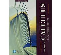 Thomas' Calculus: Early Transcendentals, Single Variable