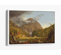 Thomas Cole, A View of the Mountain Pass Called the Notch of the White Mountains Canvas Floater Frame Print Picture Art - White Frame 30 inch wide x 20 inch high