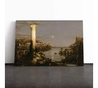 Thomas Cole Desolation Canvas Print | Gallery Wrapped 30mm Frame Wall Art | 20x14 inches | Ready to Hang | Modern Picture | Living Room Bedroom Lounge Office