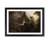 Thomas Cole Expulsion from The Garden of Eden Framed Print | A2 Black Framed Wall Art | Ready to Hang | Modern Floral Picture | Living Room Bedroom Lounge Office