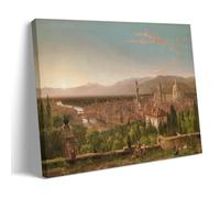 Thomas Cole Hudson River School Artwork 19th Century View of Florence from San Miniato with River And Mountains Print for Wall Decoration Canvas Art And Wall Art Picture Print Modern Family Bedroom De