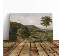 Thomas Cole Summer Idyll Canvas Print | Gallery Wrapped 30mm Frame Wall Art | 20x14 inches | Ready to Hang | Modern Landscape Picture | Living Room Bedroom Lounge Office