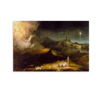 Thomas Cole The Angel Appearing to The Shepherds Giclee Paper Poster Bright Clear Reproduction Wall Art Scroll Canvas Painting Picture Living Room Decor Home Unframe 08x12inch(20x30cm)