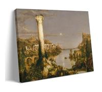 Thomas Cole The Course of Empire - Desolation 1836 Romanticism Landscape Prints with Ancient Ruins And Moonlit River Wall Art Canvas Wall Art Prints Photo Picture Paintings Room Decor Home Decorative